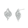 Thumbnail Image 1 of 0.04 CT. T.W. Diamond Flame Stud Earrings in Sterling Silver