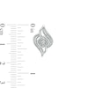 Thumbnail Image 3 of 0.04 CT. T.W. Diamond Flame Stud Earrings in Sterling Silver