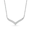 Thumbnail Image 1 of 0.18 CT. T.W. Diamond Chevron Necklace in Sterling Silver
