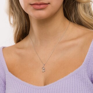 Diamond Accent Cat Outline Pendant in Sterling Silver