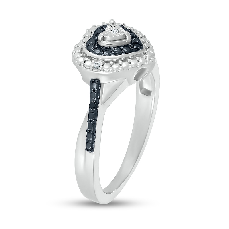 Main Image 3 of Diamond Accent Double Heart-Shaped Frame Twist Shank Ring in Sterling Silver