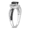 Thumbnail Image 2 of 1.00 CT. T.W. Oval Black Enhanced Diamond and White Sapphire Bypass Ring in Sterling Silver