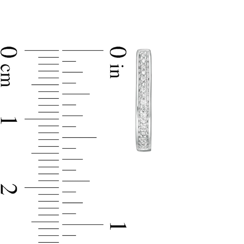 Main Image 5 of Diamond Accent Hoop Earrings in Sterling Silver