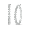 Thumbnail Image 1 of Diamond Accent Zig-Zag Hoop Earrings in Sterling Silver