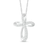 Thumbnail Image 1 of 0.29 CT. T.W. Diamond Loop Cross Pendant in Sterling Silver