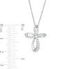 Thumbnail Image 3 of 0.29 CT. T.W. Diamond Loop Cross Pendant in Sterling Silver