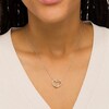 Thumbnail Image 2 of 0.117 CT. T.W. Diamond Interlocking Hearts Necklace in Sterling Silver and 10K Gold