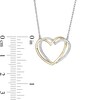 Thumbnail Image 3 of 0.117 CT. T.W. Diamond Interlocking Hearts Necklace in Sterling Silver and 10K Gold
