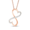 Diamond Accent Double Heart Infinity Loop Pendant in 10K Rose Gold