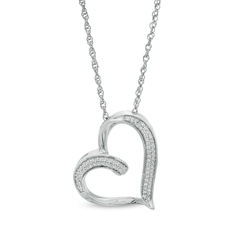 0.149 CT. T.W. Diamond Heart Pendant in Sterling Silver|Peoples Jewellers