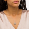 Thumbnail Image 2 of 0.95 CT. T.W. Diamond Flame Teardrop Pendant in 10K White Gold