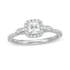 Thumbnail Image 0 of Emmy London 0.80 CT. T.W. Certified Princess-Cut Diamond Frame Collar Engagement Ring in 18K White Gold (F/VS2)