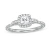 Thumbnail Image 0 of Emmy London 0.80 CT. T.W. Certified Princess-Cut Diamond Frame Collar Engagement Ring in 18K White Gold (F/VS2)