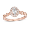Thumbnail Image 0 of Emmy London 0.60 CT. T.W. Certified Oval Diamond Frame Vintage-Style Engagement Ring in 18K Rose Gold (F/VS2)