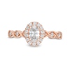 Thumbnail Image 3 of Emmy London 0.60 CT. T.W. Certified Oval Diamond Frame Vintage-Style Engagement Ring in 18K Rose Gold (F/VS2)