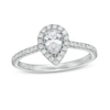Thumbnail Image 0 of Emmy London 0.60 CT. T.W. Certified Pear-Shaped Diamond Frame Engagement Ring in 18K White Gold (F/VS2)