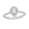 Thumbnail Image 1 of Emmy London 0.60 CT. T.W. Certified Pear-Shaped Diamond Frame Engagement Ring in 18K White Gold (F/VS2)