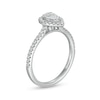 Thumbnail Image 3 of Emmy London 0.60 CT. T.W. Certified Pear-Shaped Diamond Frame Engagement Ring in 18K White Gold (F/VS2)