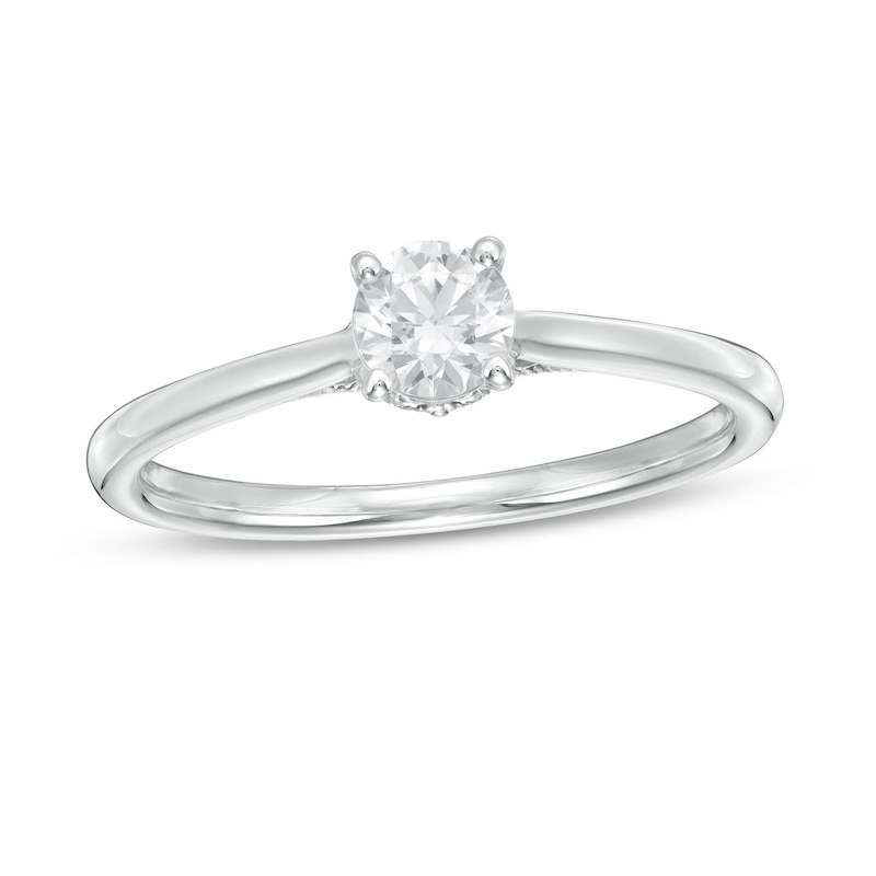 Main Image 1 of Emmy London 0.52 CT. T.W. Certified Diamond Solitaire Engagement Ring in 18K White Gold (F/VS2)