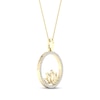 Thumbnail Image 2 of By Women for Women 0.25 CT. T.W. Diamond Circle Outline Lotus Flower Pendant in 10K Gold
