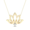 By Women for Women 0.05 CT. Diamond Solitaire Lotus Flower Necklace in 10K Gold