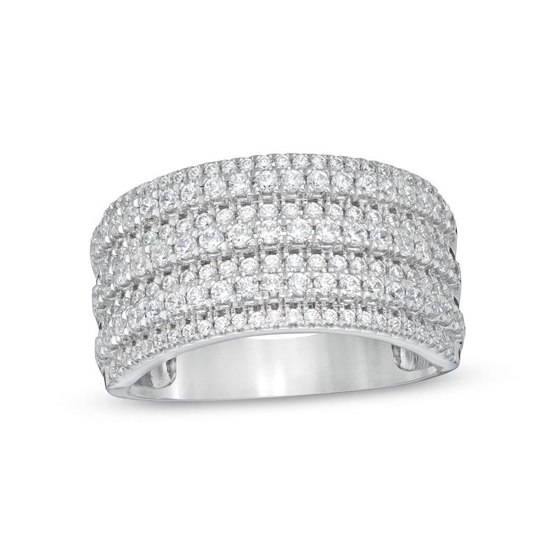 1.00 CT. T.W. Diamond Multi-Row Colosseum Anniversary Ring in 10K White Gold