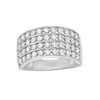 Thumbnail Image 1 of 1.00 CT. T.W. Diamond Multi-Row Anniversary Ring in 10K White Gold