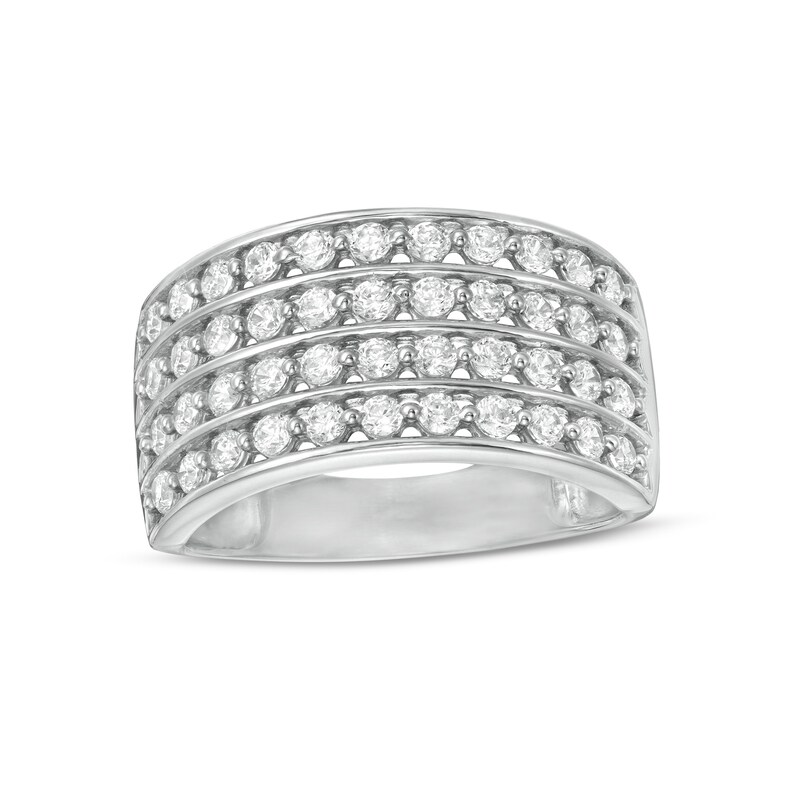 1.00 CT. T.W. Diamond Multi-Row Anniversary Ring in 10K White Gold|Peoples Jewellers