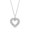 Thumbnail Image 1 of 0.29 CT. T.W. Diamond Shadow Heart Pendant in 10K White Gold