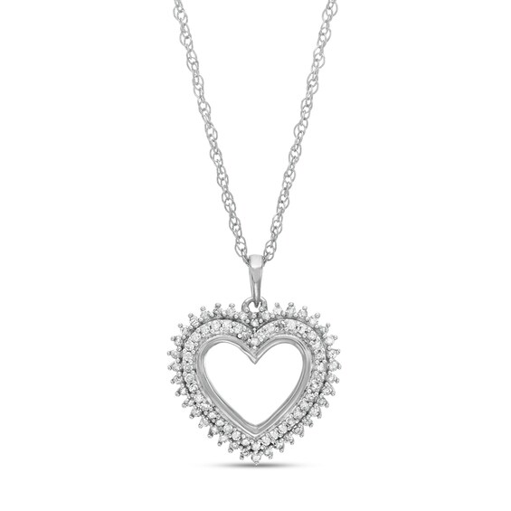 0.29 CT. T.W. Diamond Shadow Heart Pendant in 10K Gold