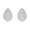 Thumbnail Image 1 of 0.23 CT. T.W. Diamond Pear-Shaped Frame Vintage-Style Stud Earrings in 10K White Gold