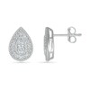 Thumbnail Image 3 of 0.23 CT. T.W. Diamond Pear-Shaped Frame Vintage-Style Stud Earrings in 10K White Gold