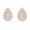 Thumbnail Image 1 of 0.23 CT. T.W. Diamond Pear-Shaped Frame Vintage-Style Stud Earrings in 10K Rose Gold