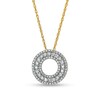Thumbnail Image 1 of 0.37 CT. T.W. Diamond Multi-Row Circle Pendant in 10K Gold