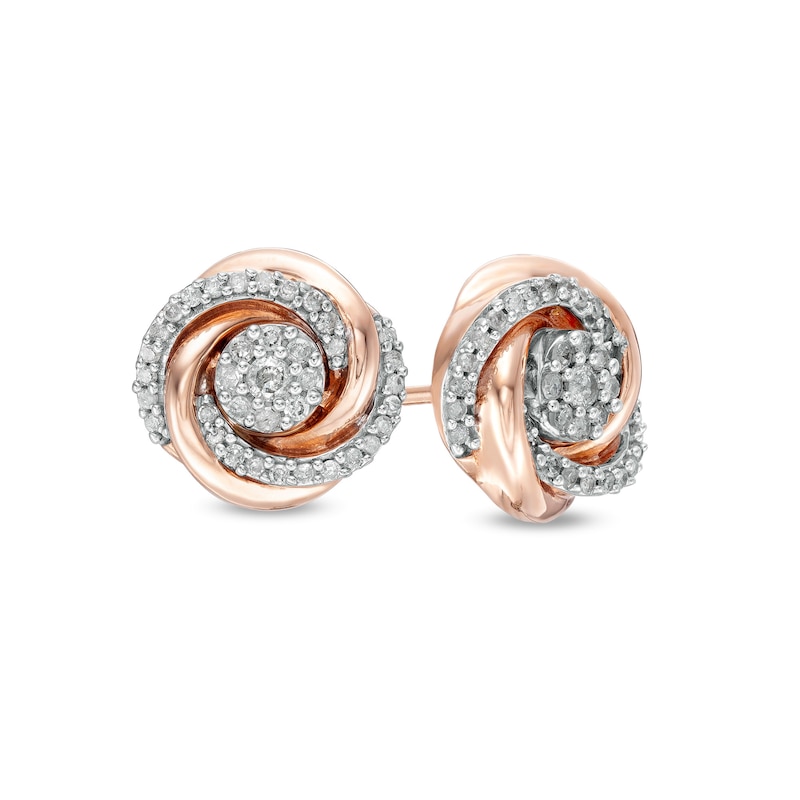 0.29 CT. T.W. Diamond Spiral Stud Earrings in 10K Rose Gold