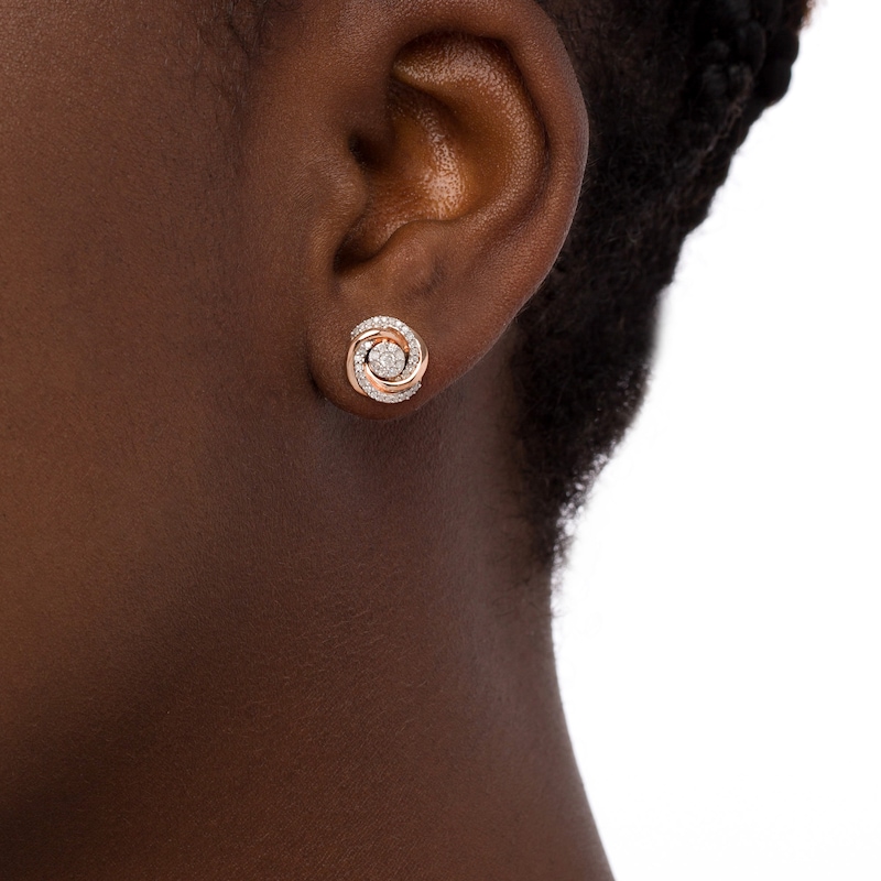 0.29 CT. T.W. Diamond Spiral Stud Earrings in 10K Rose Gold