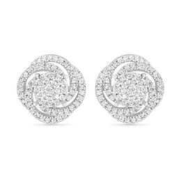 0.45 CT. T.W. Diamond Pinwheel Stud Earrings in 10K White Gold