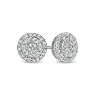 0.23 CT. T.W. Composite Diamond Circle Stud Earrings in 10K White Gold