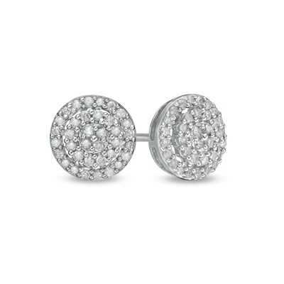 0.23 CT. T.W. Composite Diamond Circle Stud Earrings in 10K White Gold