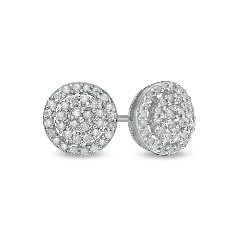 0.23 CT. T.W. Composite Diamond Circle Stud Earrings in 10K White Gold
