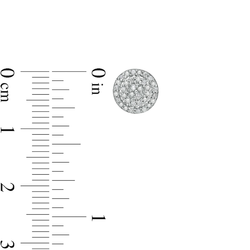 Main Image 3 of 0.23 CT. T.W. Composite Diamond Circle Stud Earrings in 10K White Gold