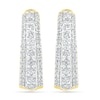 Thumbnail Image 1 of 0.45 CT. T.W. Diamond Triple Row Hoop Earrings in 10K Gold