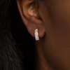Thumbnail Image 2 of 0.45 CT. T.W. Diamond Triple Row Hoop Earrings in 10K Gold