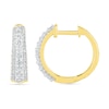 Thumbnail Image 3 of 0.45 CT. T.W. Diamond Triple Row Hoop Earrings in 10K Gold