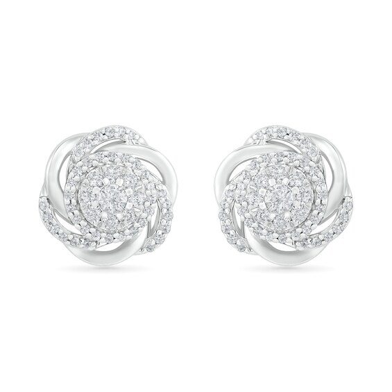 0.45 CT. T.W. Composite Diamond Love Knot Stud Earrings in 10K Gold