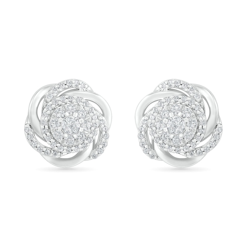 0.45 CT. T.W. Composite Diamond Love Knot Stud Earrings in 10K Gold