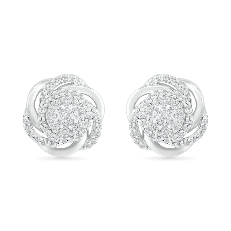 0.45 CT. T.W. Composite Diamond Love Knot Stud Earrings in 10K Gold|Peoples Jewellers