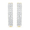 CT. T.W. Diamond Double Row Hoop Earrings in 10K Gold