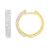 CT. T.W. Diamond Double Row Hoop Earrings in 10K Gold