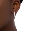 Thumbnail Image 1 of 0.95 CT. T.W. Diamond Double Row Hoop Earrings in 10K Rose Gold